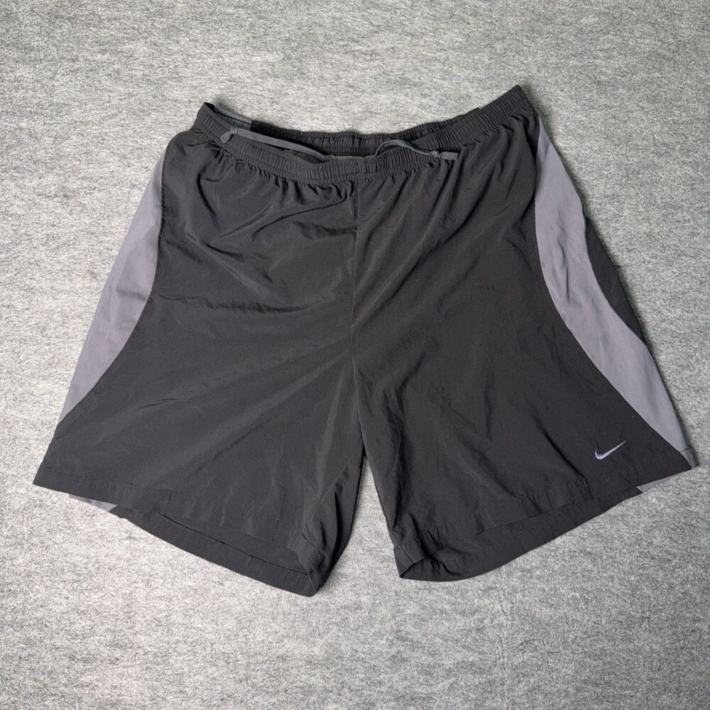 Nike Dri-FIT Running Shorts Mens Black Gray Athletic - 28x7